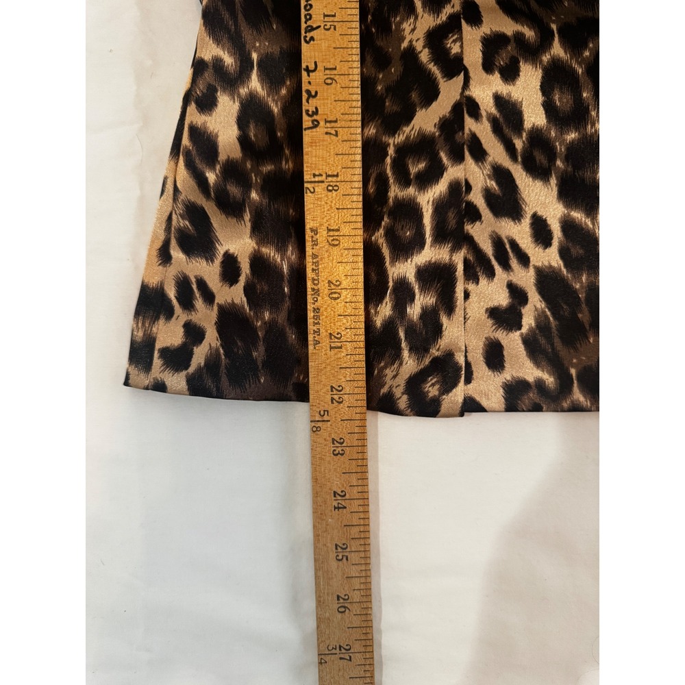 Vintage 90s Y2K Alex Evenings Glam Mob Wife Leopard Print Ruffle Jacket Set L - Picture 5 of 8